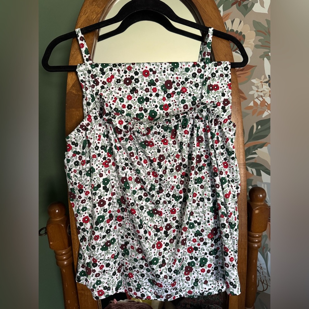 LAKE Feminine Shabby Chic Floral Smocked Tank and Pants Pajama Set NWT